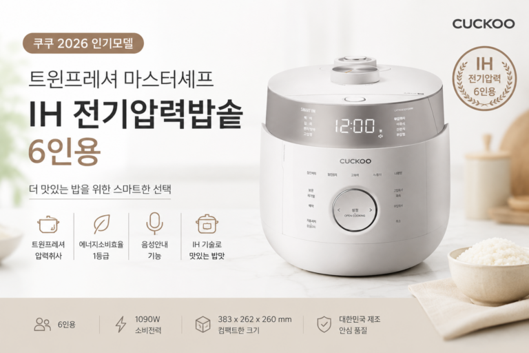 쿠쿠 트윈프레셔 마스터셰프 IH 전기압력밥솥 6인용
