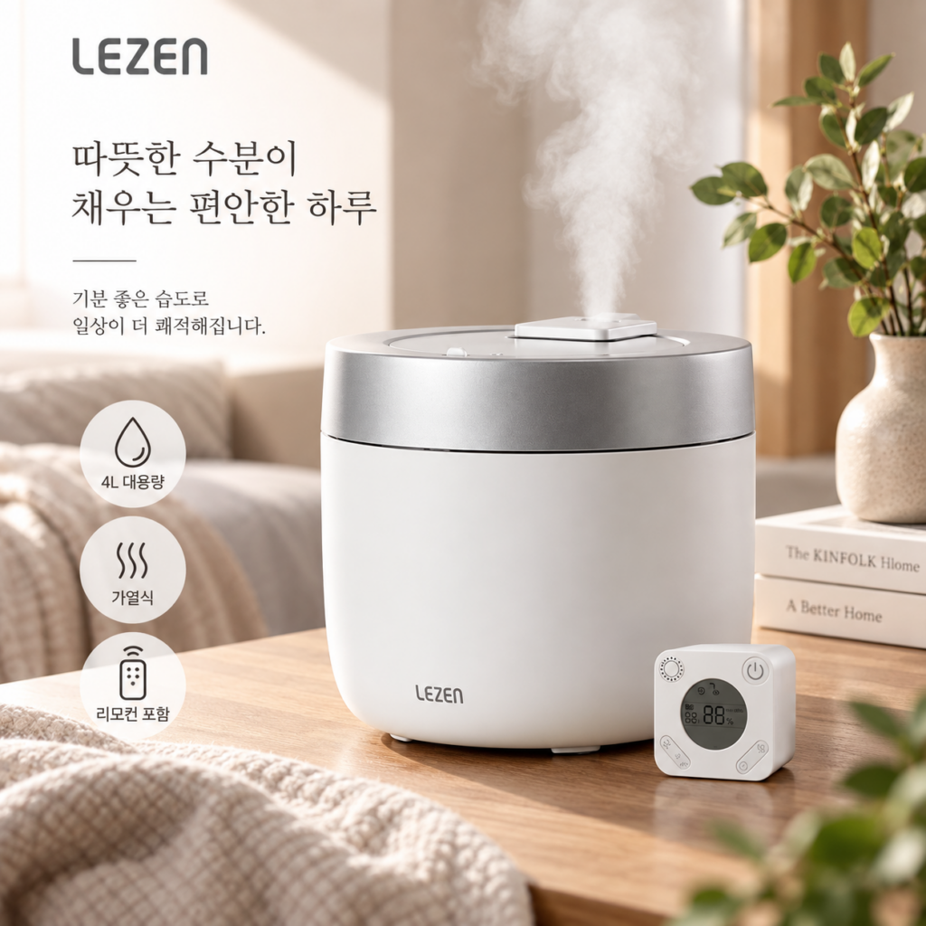 LEZEN 르젠 퓨어미스트 4L 무소음 가열식 가습기 LZHD-H590 아기방 제품 이미지