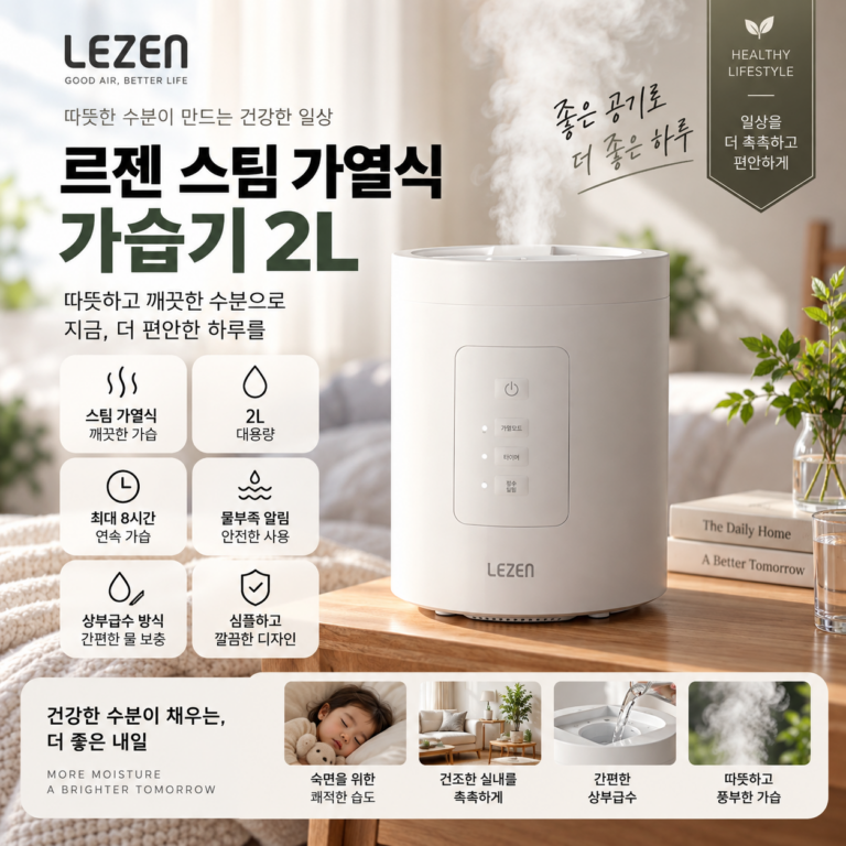 르젠 스팀 가열식 가습기 2L LZHD-200Y 스노우화이트