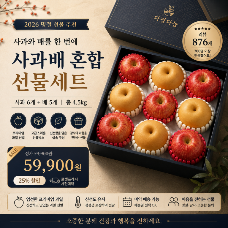 5만원대 추석 선물세트 사과배 혼합 선물세트(사과 6 배 5)