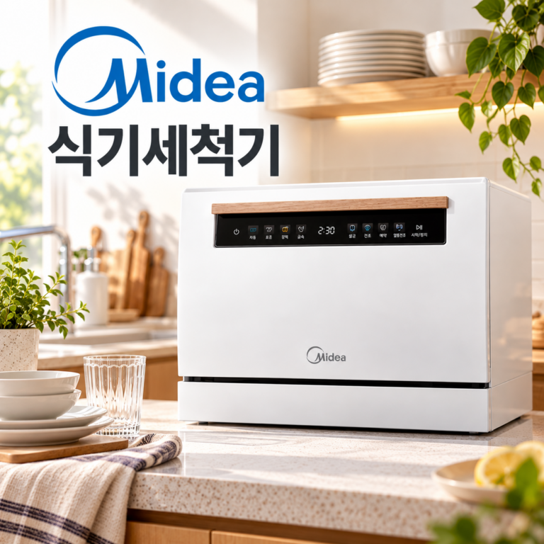 마이디어 카운터탑 앱연동 자동문열림 6인용 식기세척기 MDWTT0608(W)-KR MDWTT0608(A)-KR 화이트 아이보리