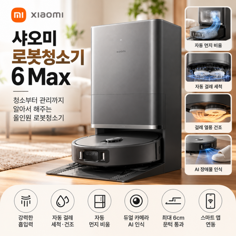 샤오미 로봇청소기 6 Max PV11GL 웜 메탈릭 그레이