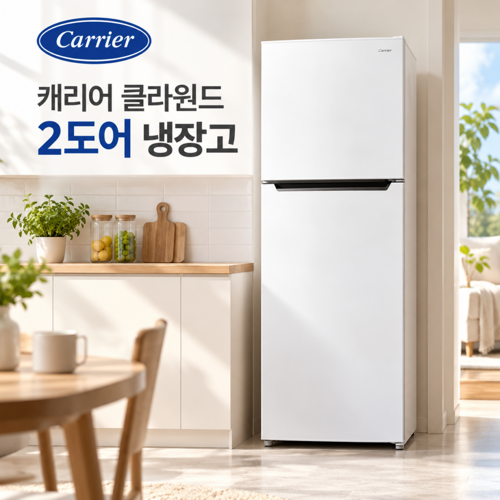 캐리어 클라윈드 슬림 255L 2도어 냉장고 방문설치 KRNT255WEM1 제품 이미지